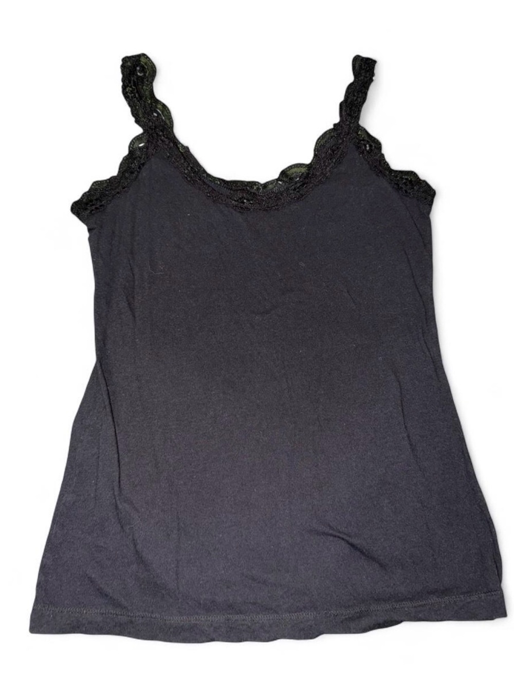 Y2K Black Lace-Trim Tank Top - Women